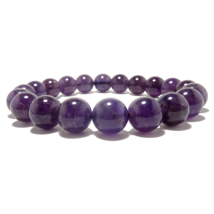 Blue Natural Amethyst Stone Bracelet for Unisex Adult (8 mm Beads, Free  Size)(Purple)